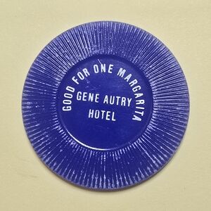 Blue Novelty Casino Chip - Good For One Margarita Palm Springs In CA